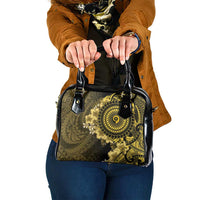 Vanuatu Shoulder Handbag Hibisus Polynesian Pattern Gold - Polynesian Pride