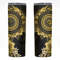 Vanuatu Skinny Tumbler Hibisus Polynesian Pattern Gold LT14 Gold - Polynesian Pride