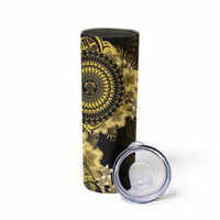 Vanuatu Skinny Tumbler Hibisus Polynesian Pattern Gold LT14 - Polynesian Pride