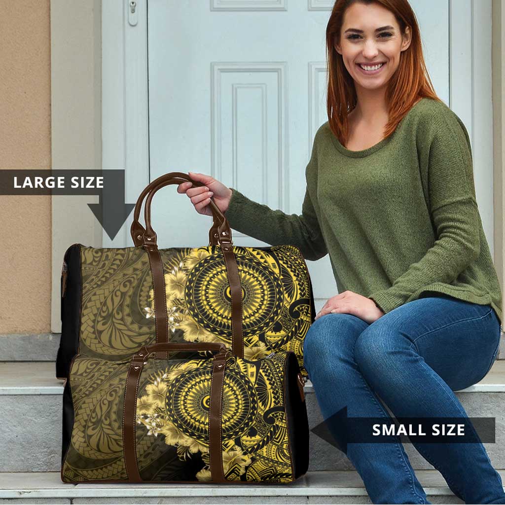 Vanuatu Travel Bag Hibisus Polynesian Pattern Gold - Polynesian Pride