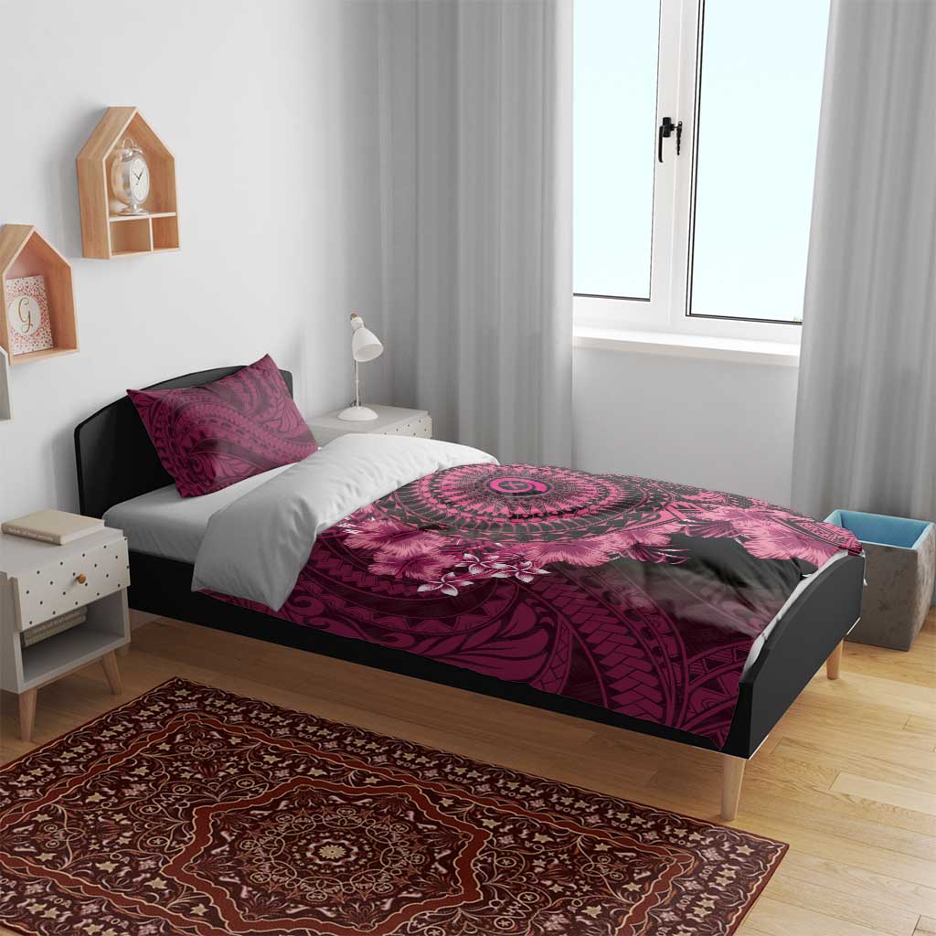 Vanuatu Bedding Set Hibisus Polynesian Pattern Pink - Polynesian Pride