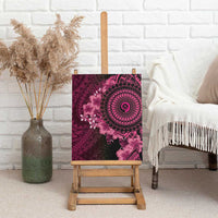 Vanuatu Canvas Wall Art Hibisus Polynesian Pattern Pink - Polynesian Pride