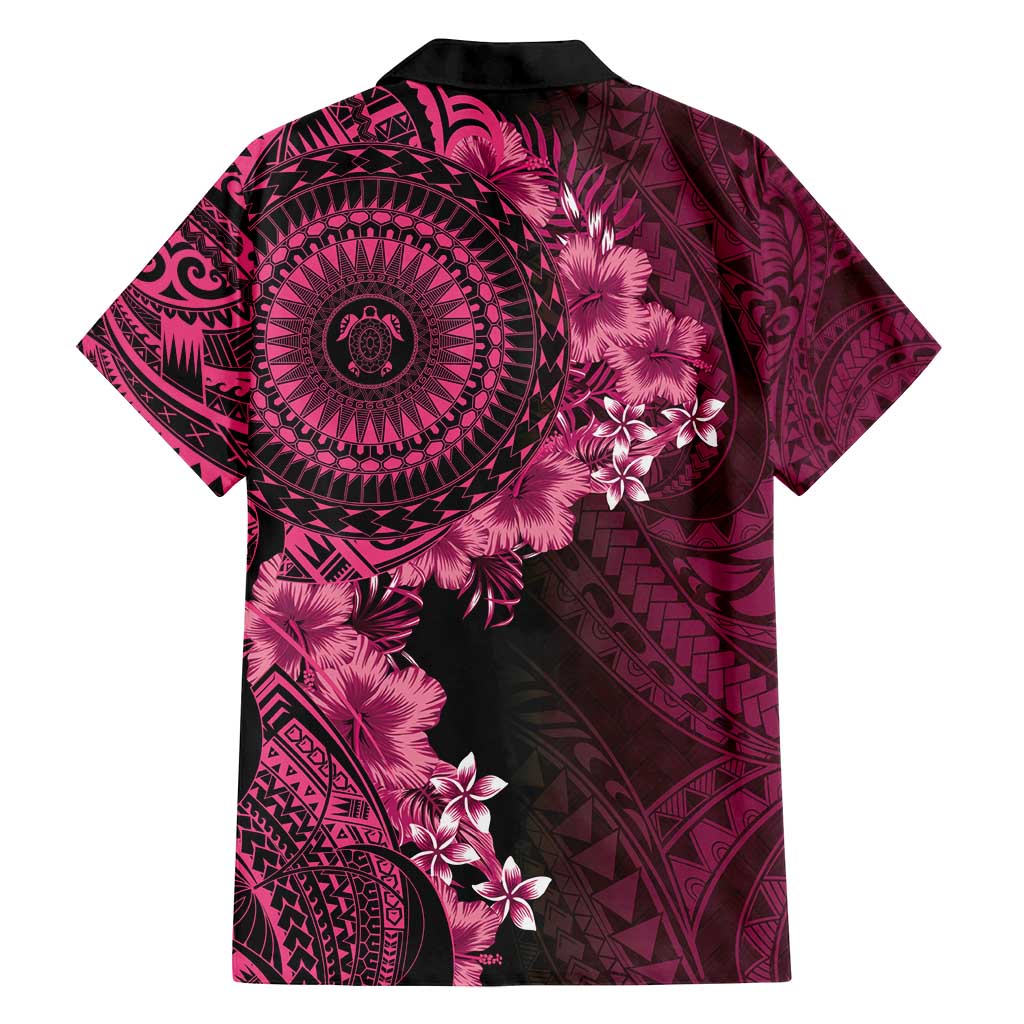 Vanuatu Family Matching Off Shoulder Maxi Dress and Hawaiian Shirt Hibisus Polynesian Pattern Pink LT14 - Polynesian Pride
