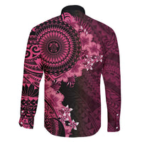 Vanuatu Family Matching Off Shoulder Maxi Dress and Hawaiian Shirt Hibisus Polynesian Pattern Pink LT14 - Polynesian Pride
