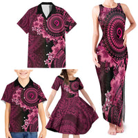 Vanuatu Family Matching Tank Maxi Dress and Hawaiian Shirt Hibisus Polynesian Pattern Pink LT14 - Polynesian Pride