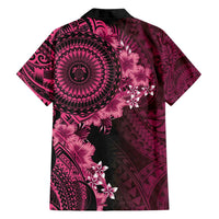 Vanuatu Family Matching Tank Maxi Dress and Hawaiian Shirt Hibisus Polynesian Pattern Pink LT14 - Polynesian Pride