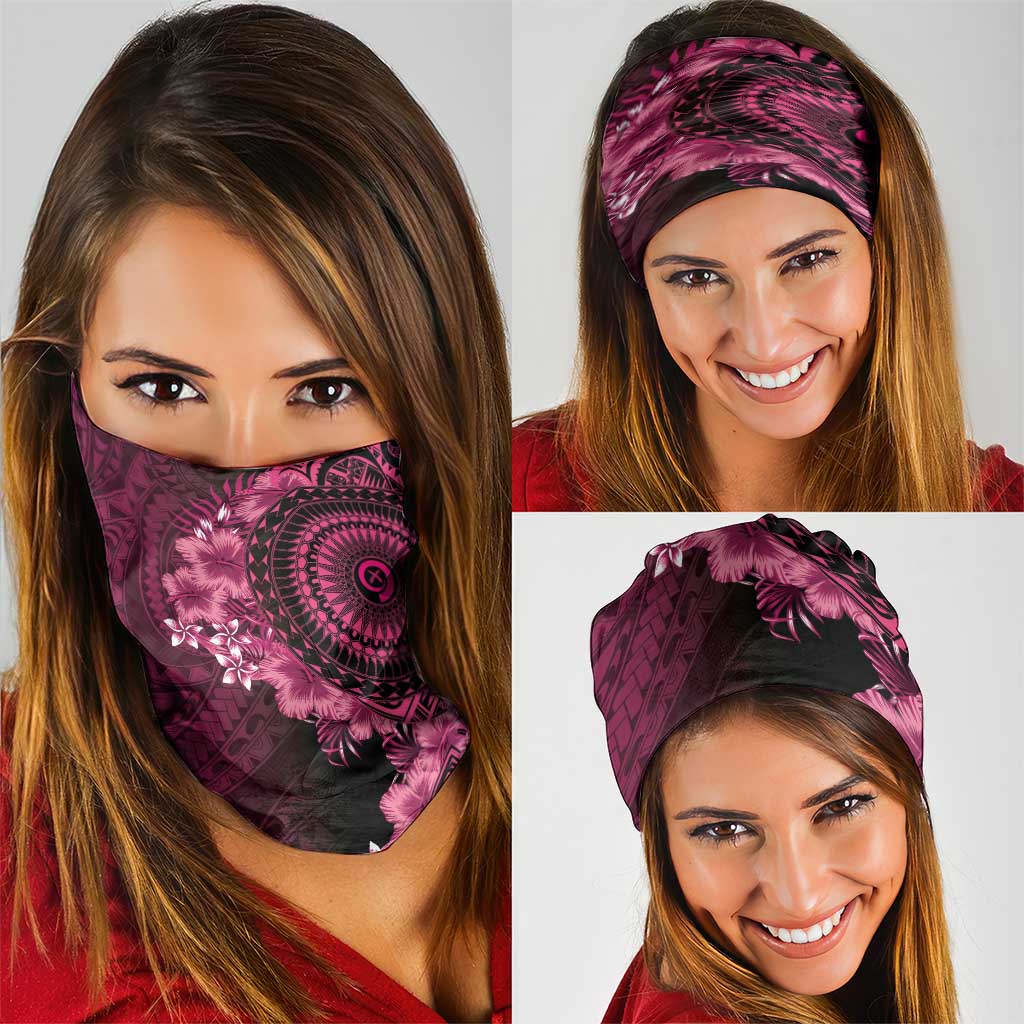 Vanuatu Neck Gaiter Hibisus Polynesian Pattern Pink - Polynesian Pride