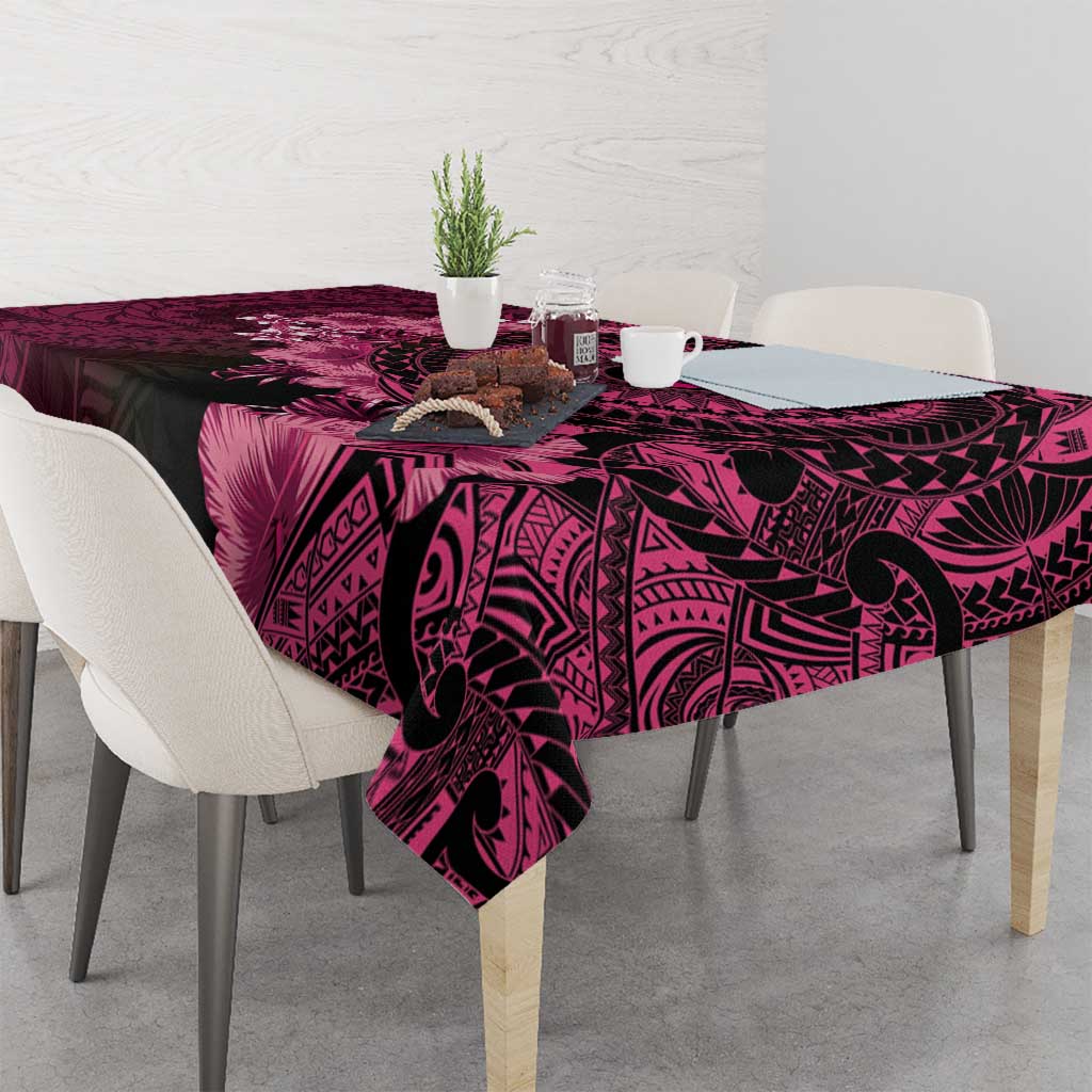 Vanuatu Tablecloth Hibisus Polynesian Pattern Pink - Polynesian Pride
