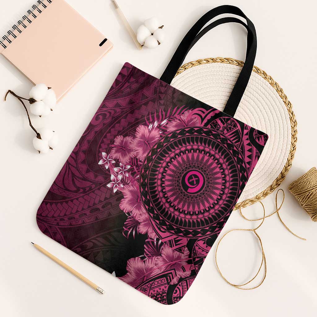 Vanuatu Tote Bag Hibisus Polynesian Pattern Pink - Polynesian Pride