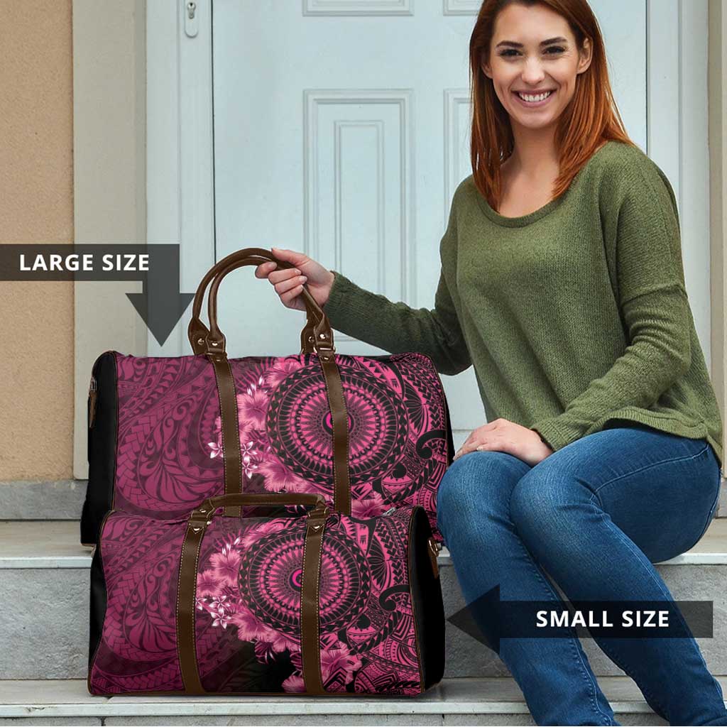 Vanuatu Travel Bag Hibisus Polynesian Pattern Pink - Polynesian Pride