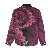Vanuatu Women Casual Shirt Hibisus Polynesian Pattern Pink LT14 - Polynesian Pride