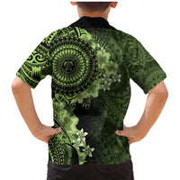 Vanuatu Family Matching Mermaid Dress and Hawaiian Shirt Hibisus Polynesian Pattern Green LT14 - Polynesian Pride