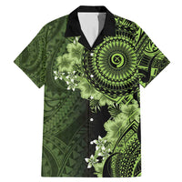 Vanuatu Family Matching Mermaid Dress and Hawaiian Shirt Hibisus Polynesian Pattern Green LT14 Dad's Shirt - Short Sleeve Green - Polynesian Pride