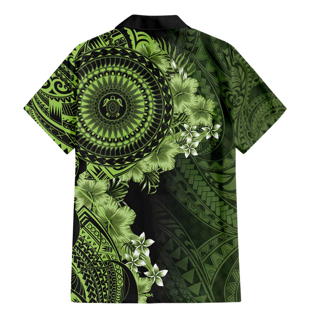 Vanuatu Family Matching Mermaid Dress and Hawaiian Shirt Hibisus Polynesian Pattern Green LT14 - Polynesian Pride