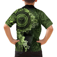 Vanuatu Family Matching Summer Maxi Dress and Hawaiian Shirt Hibisus Polynesian Pattern Green LT14 - Polynesian Pride