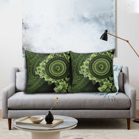Vanuatu Pillow Cover Hibisus Polynesian Pattern Green - Polynesian Pride