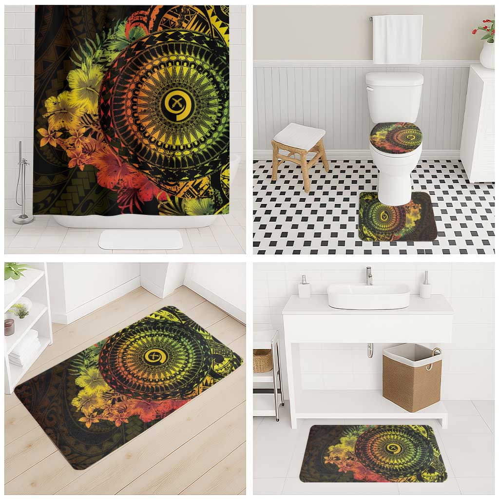 Vanuatu Bathroom Set Hibisus Polynesian Pattern Reggae - Polynesian Pride