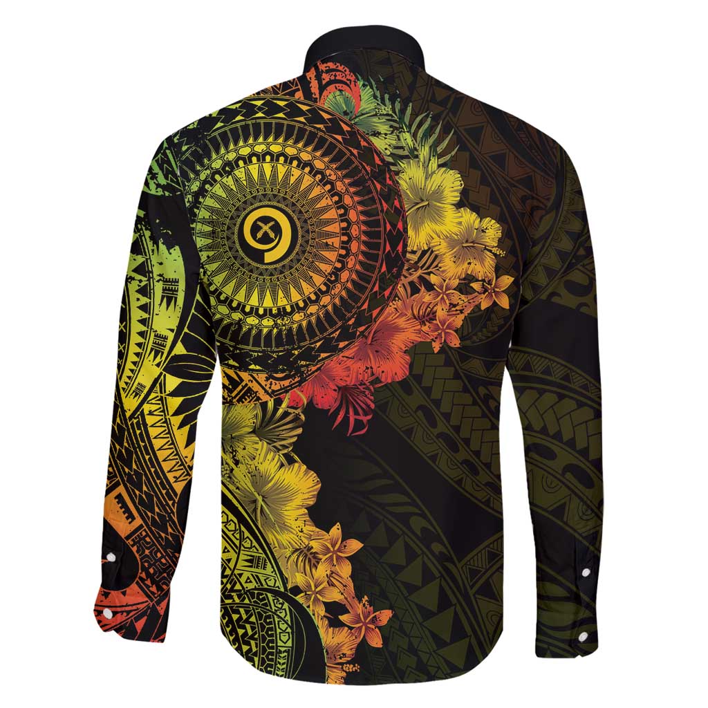 Vanuatu Family Matching Long Sleeve Bodycon Dress and Hawaiian Shirt Hibisus Polynesian Pattern Reggae LT14 - Polynesian Pride
