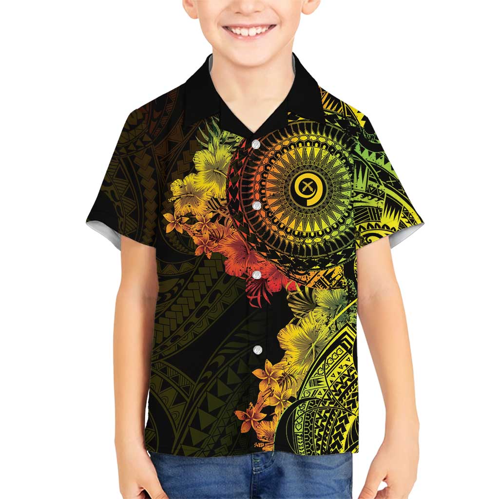 Vanuatu Family Matching Long Sleeve Bodycon Dress and Hawaiian Shirt Hibisus Polynesian Pattern Reggae LT14 Son's Shirt Reggae - Polynesian Pride