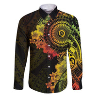 Vanuatu Family Matching Mermaid Dress and Hawaiian Shirt Hibisus Polynesian Pattern Reggae LT14 Dad's Shirt - Long Sleeve Reggae - Polynesian Pride