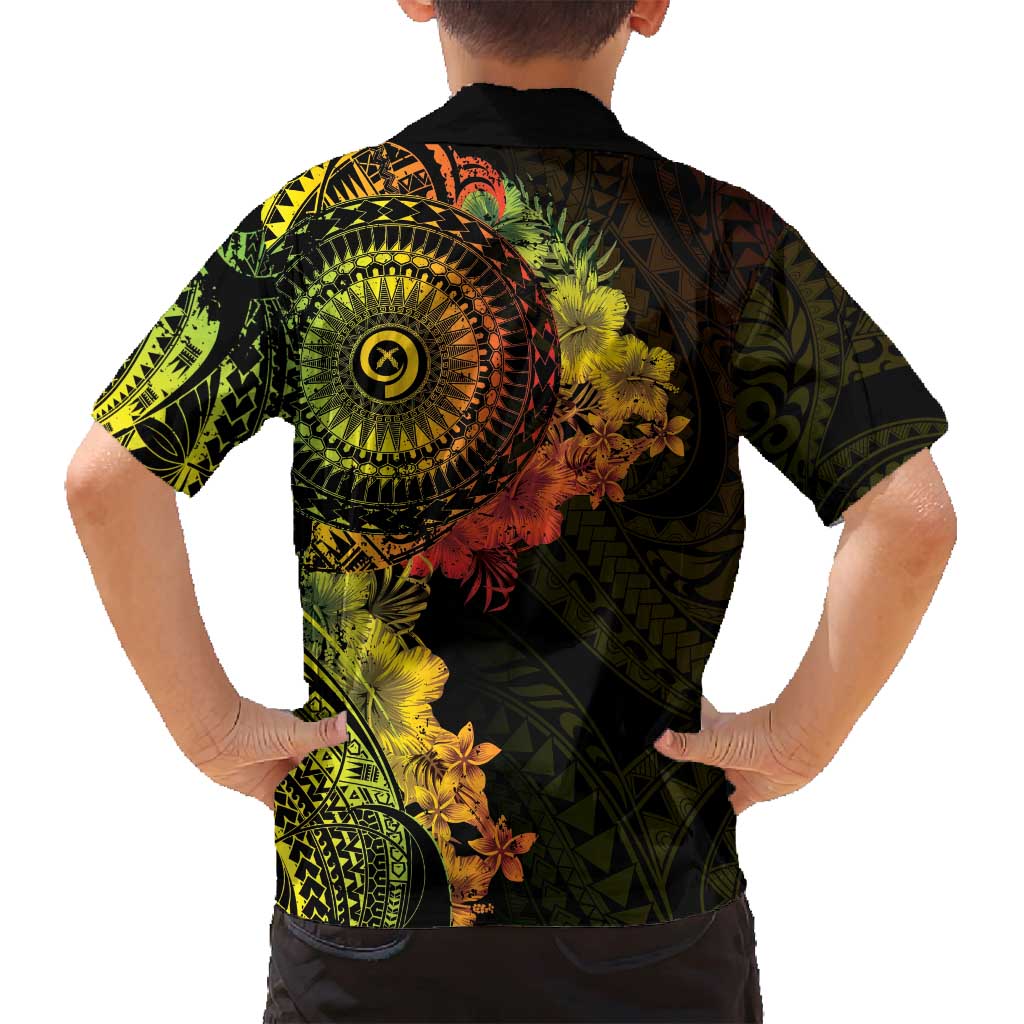 Vanuatu Family Matching Off Shoulder Maxi Dress and Hawaiian Shirt Hibisus Polynesian Pattern Reggae - Polynesian Pride