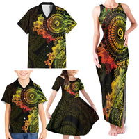Vanuatu Family Matching Tank Maxi Dress and Hawaiian Shirt Hibisus Polynesian Pattern Reggae LT14 - Polynesian Pride