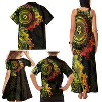 Vanuatu Family Matching Tank Maxi Dress and Hawaiian Shirt Hibisus Polynesian Pattern Reggae LT14 - Polynesian Pride