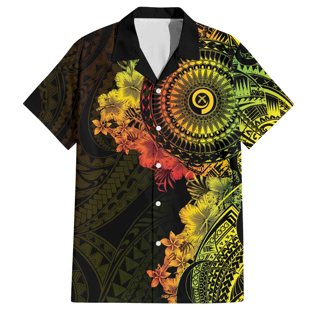 Vanuatu Family Matching Tank Maxi Dress and Hawaiian Shirt Hibisus Polynesian Pattern Reggae LT14 Dad's Shirt - Short Sleeve Reggae - Polynesian Pride