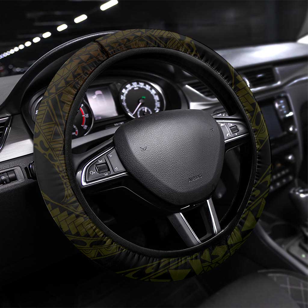 Vanuatu Steering Wheel Cover Hibisus Polynesian Pattern Reggae - Polynesian Pride