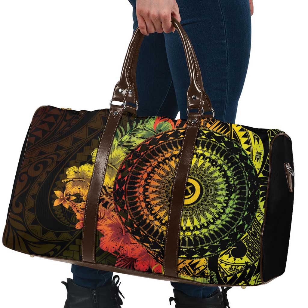 Vanuatu Travel Bag Hibisus Polynesian Pattern Reggae - Polynesian Pride