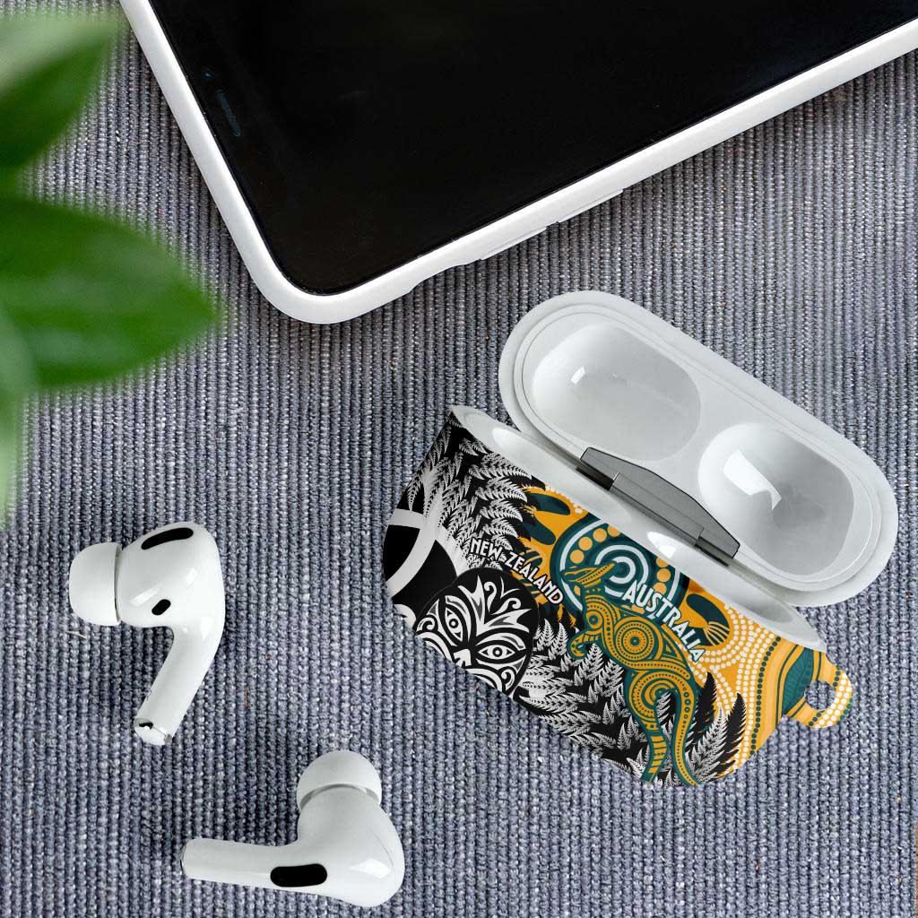 New Zealand Australia Rugby AirPods Case Wallabies Aboriginal All Black Maori Tiki Together LT14 - Polynesian Pride