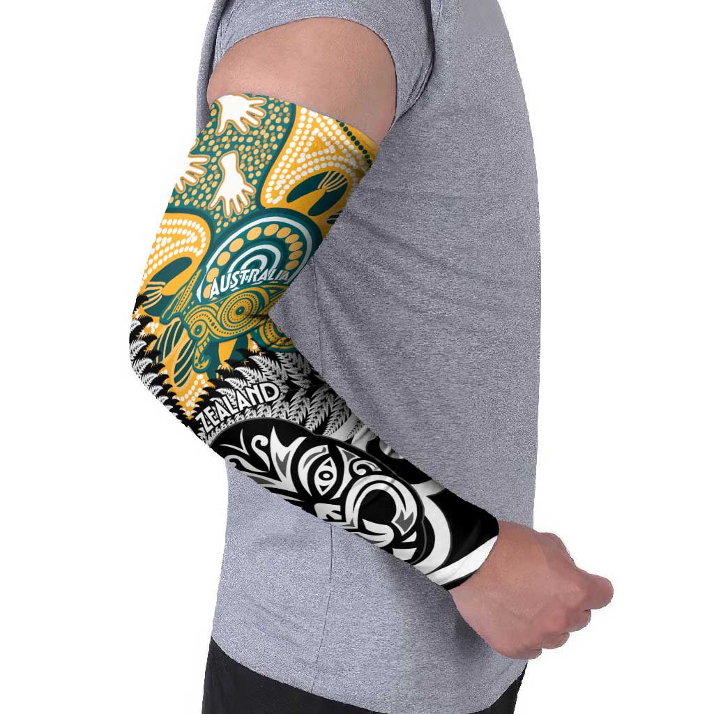 New Zealand Australia Rugby Arm Sleeves Wallabies Aboriginal All Black Maori Tiki Together LT14 - Polynesian Pride