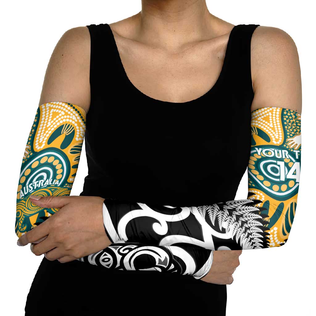 New Zealand Australia Rugby Arm Sleeves Wallabies Aboriginal All Black Maori Tiki Together LT14 - Polynesian Pride