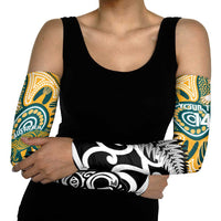 New Zealand Australia Rugby Arm Sleeves Wallabies Aboriginal All Black Maori Tiki Together LT14 - Polynesian Pride