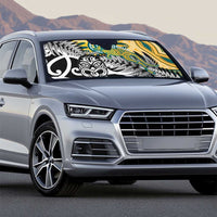 New Zealand Australia Rugby Auto Sun Shade Wallabies Aboriginal All Black Maori Tiki Together LT14 - Polynesian Pride