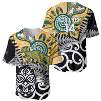 New Zealand Australia Rugby Custom Baseball Jersey Wallabies Aboriginal All Black Maori Tiki Together LT14 - Polynesian Pride