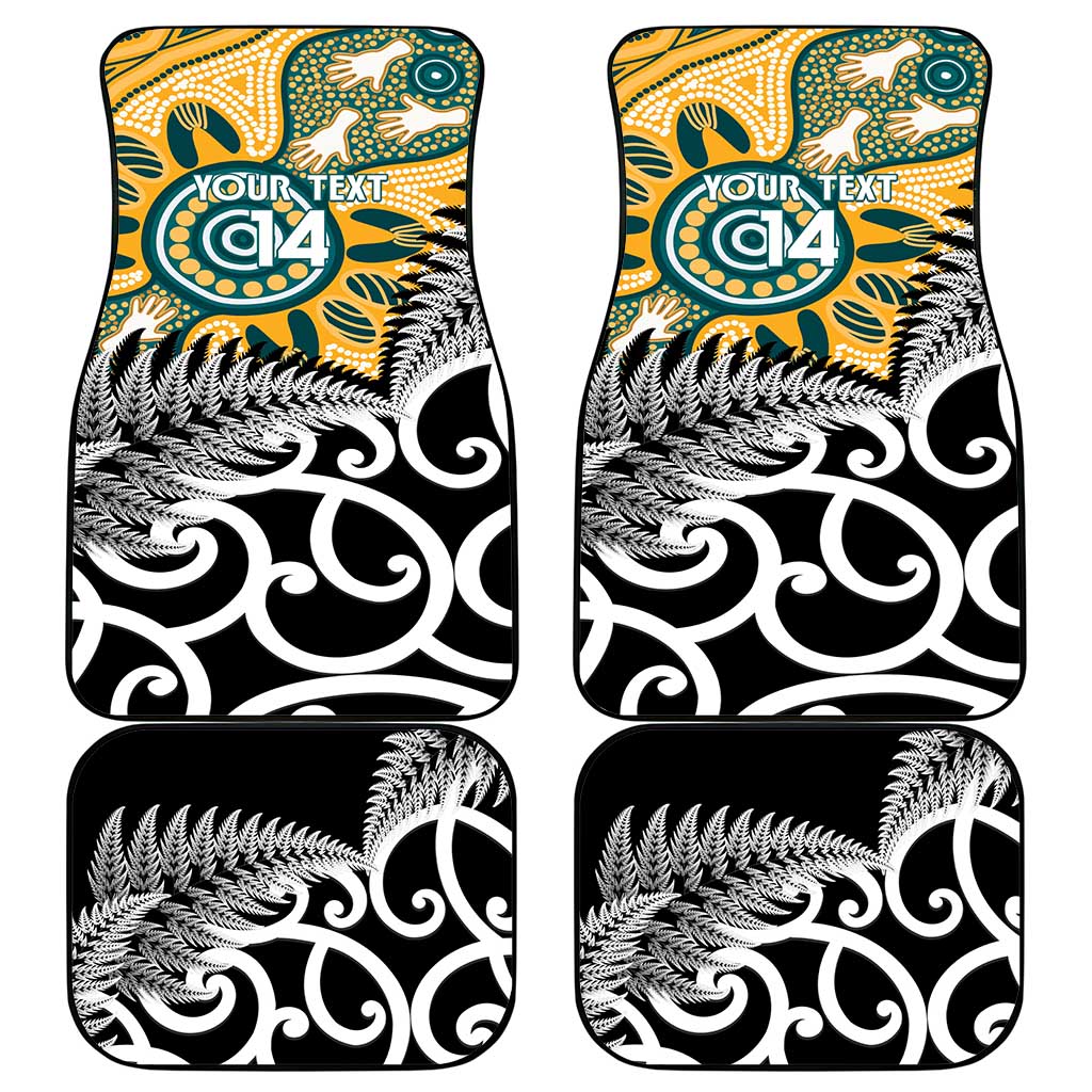 New Zealand Australia Rugby Car Mats Wallabies Aboriginal All Black Maori Tiki Together LT14 - Polynesian Pride