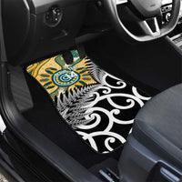 New Zealand Australia Rugby Car Mats Wallabies Aboriginal All Black Maori Tiki Together LT14 - Polynesian Pride