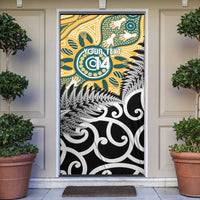 New Zealand Australia Rugby Door Cover Wallabies Aboriginal All Black Maori Tiki Together LT14 Black - Polynesian Pride