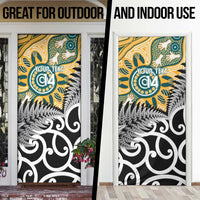 New Zealand Australia Rugby Door Cover Wallabies Aboriginal All Black Maori Tiki Together LT14 - Polynesian Pride