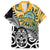 New Zealand Australia Rugby Custom Family Matching Puletasi and Hawaiian Shirt Wallabies Aboriginal All Black Maori Tiki Together - Polynesian Pride