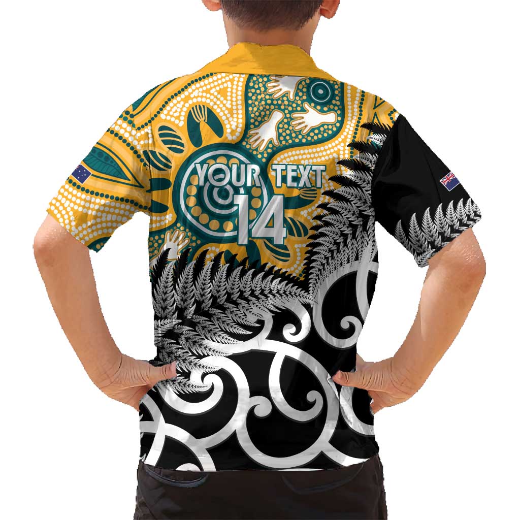 New Zealand Australia Rugby Custom Family Matching Tank Maxi Dress and Hawaiian Shirt Wallabies Aboriginal All Black Maori Tiki Together LT14 - Polynesian Pride