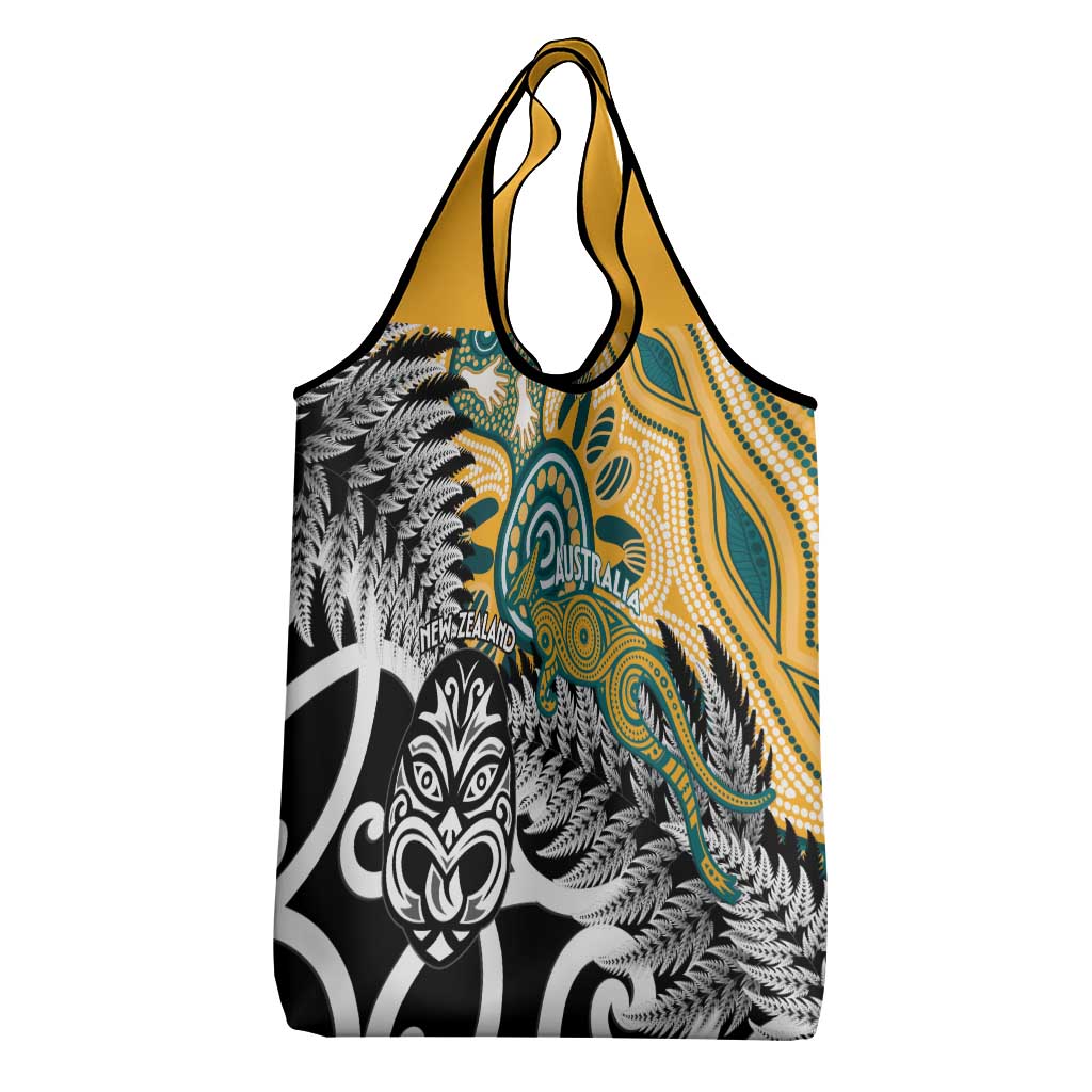 New Zealand Australia Rugby Grocery Bag Wallabies Aboriginal All Black Maori Tiki Together LT14 - Polynesian Pride