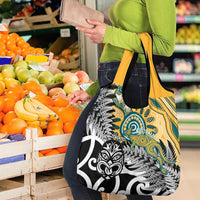 New Zealand Australia Rugby Grocery Bag Wallabies Aboriginal All Black Maori Tiki Together LT14 - Polynesian Pride