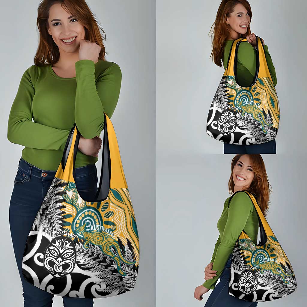 New Zealand Australia Rugby Grocery Bag Wallabies Aboriginal All Black Maori Tiki Together LT14 - Polynesian Pride
