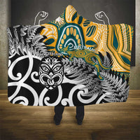 New Zealand Australia Rugby Hooded Blanket Wallabies Aboriginal All Black Maori Tiki Together LT14 - Polynesian Pride