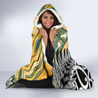 New Zealand Australia Rugby Hooded Blanket Wallabies Aboriginal All Black Maori Tiki Together LT14 - Polynesian Pride