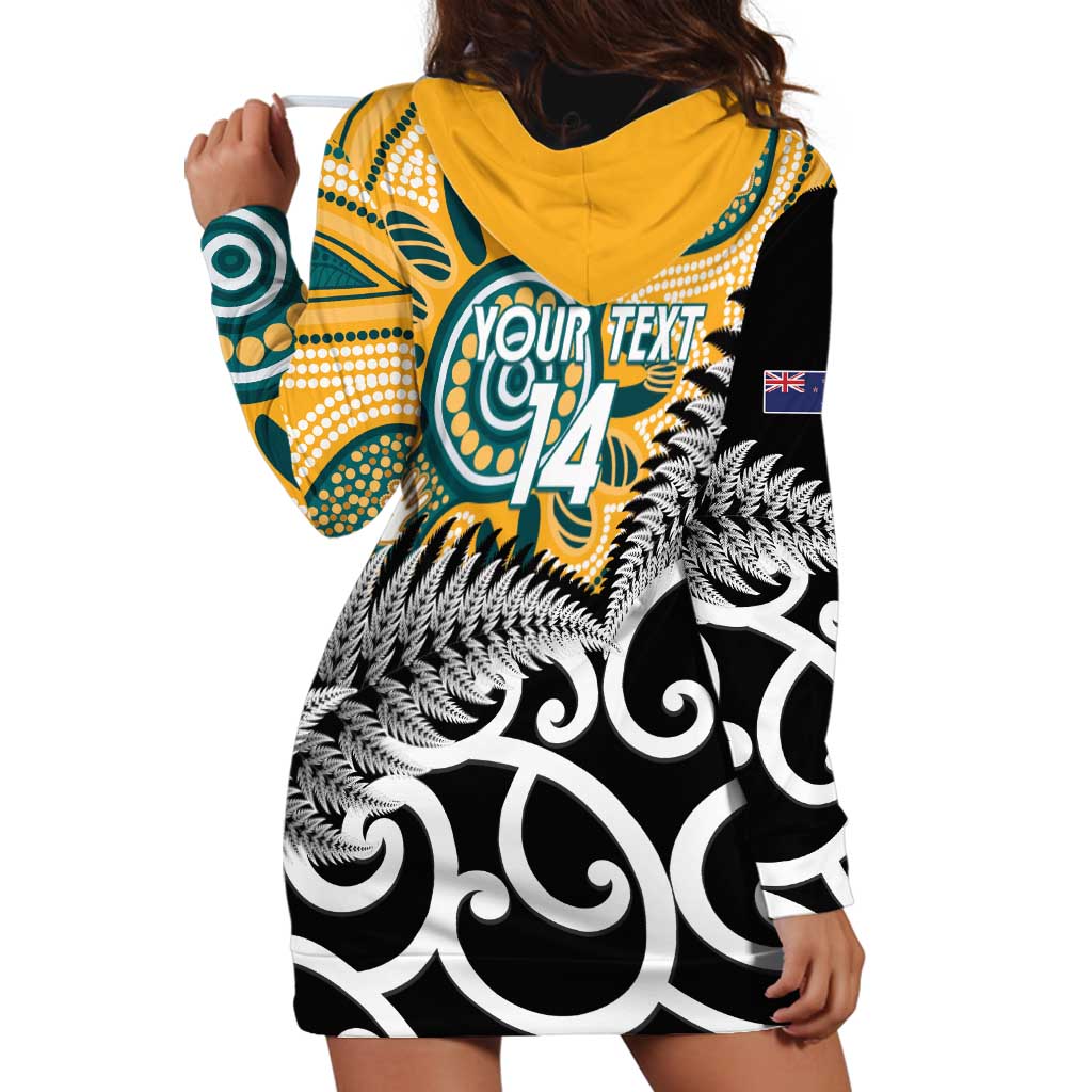 New Zealand Australia Rugby Custom Hoodie Dress Wallabies Aboriginal All Black Maori Tiki Together LT14 - Polynesian Pride