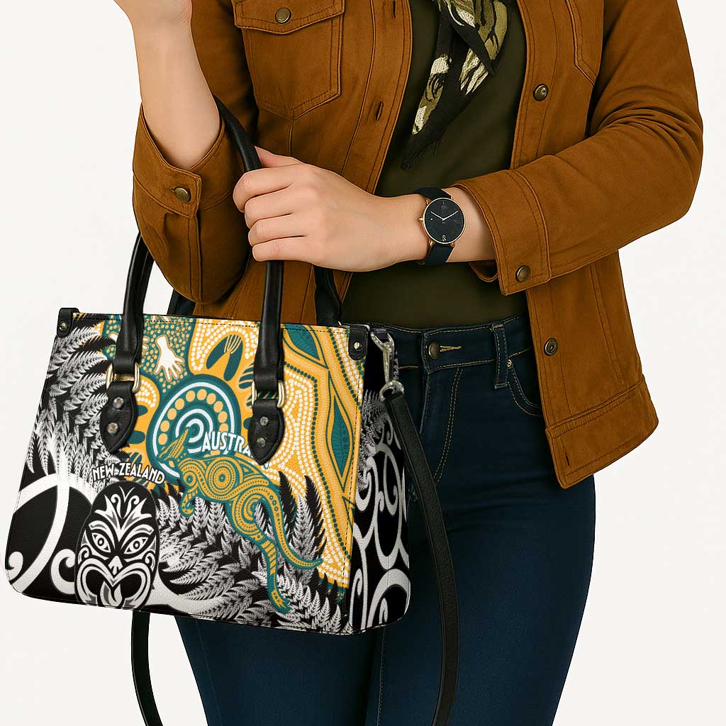 New Zealand Australia Rugby Leather Bag Wallabies Aboriginal All Black Maori Tiki Together LT14 - Polynesian Pride