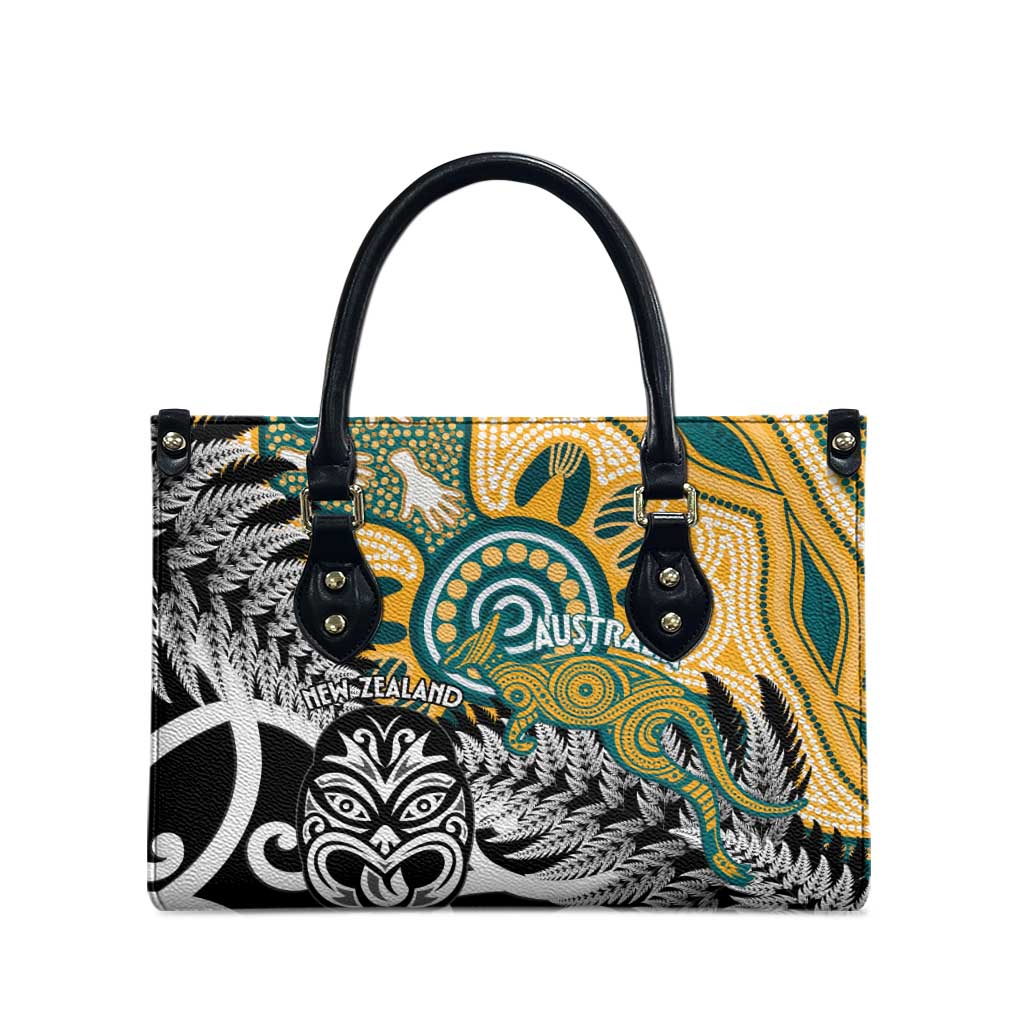 New Zealand Australia Rugby Leather Bag Wallabies Aboriginal All Black Maori Tiki Together LT14 - Polynesian Pride